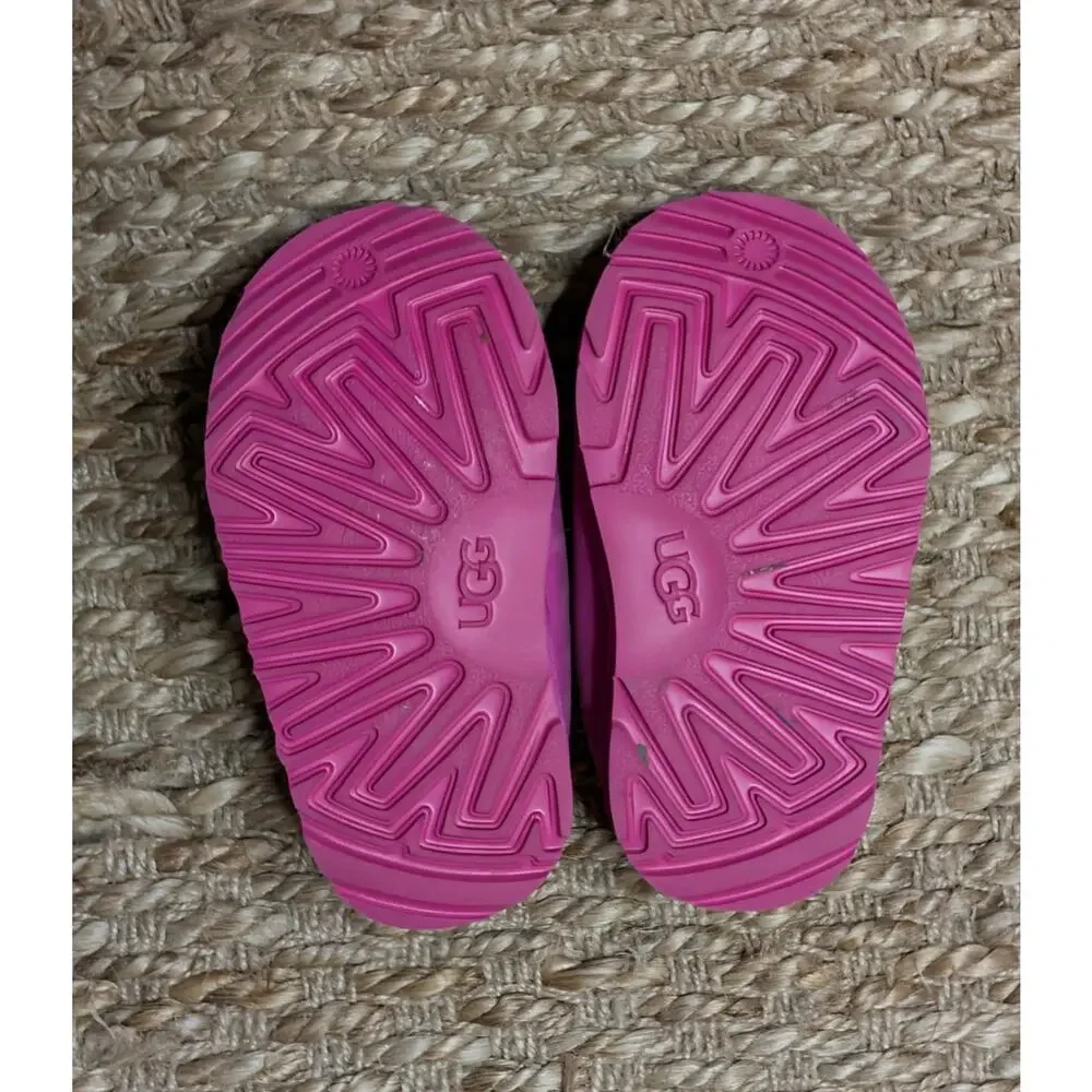Kids UGG Tasman II Slipper - Pink Bloom Suede Girls Size 8 US Comfort